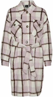 VERO MODA Prechodný kabát  tmavohnedá / orgovánová / šedobiela