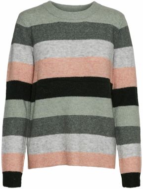 Vero Moda Tall Sveter 'Plaza'  sivá melírovaná / zelená / marhuľová / čierna