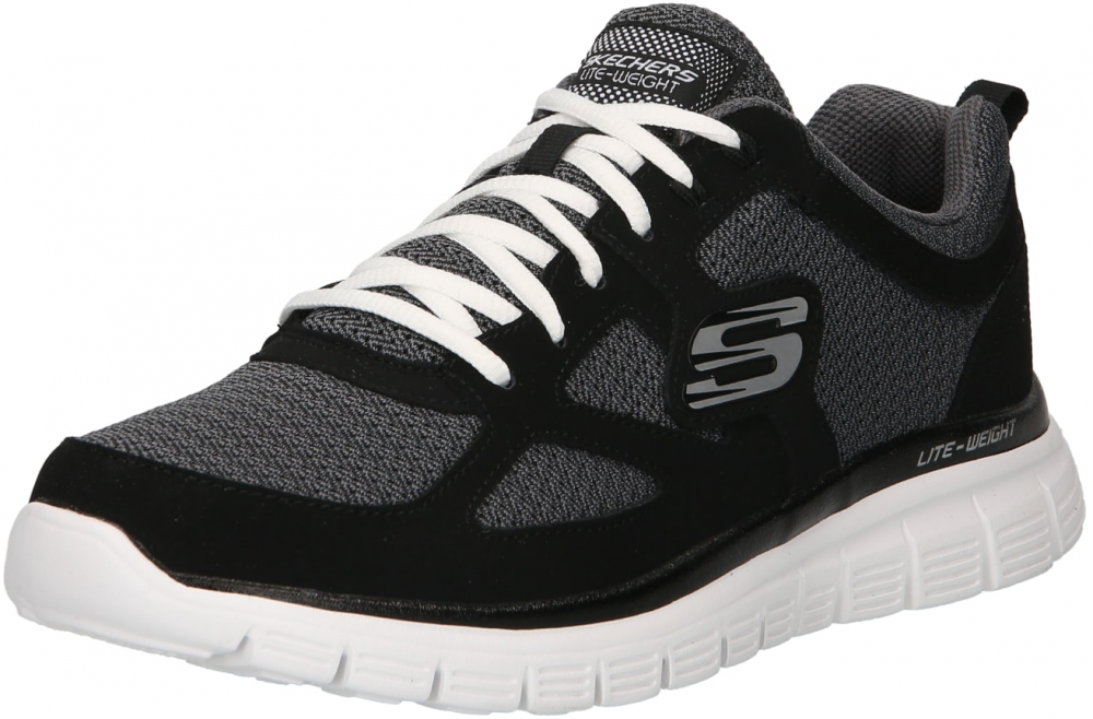 SKECHERS Nízke tenisky  sivá / čierna / biela