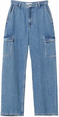 Bershka Rifľové kapsáče  modrá denim