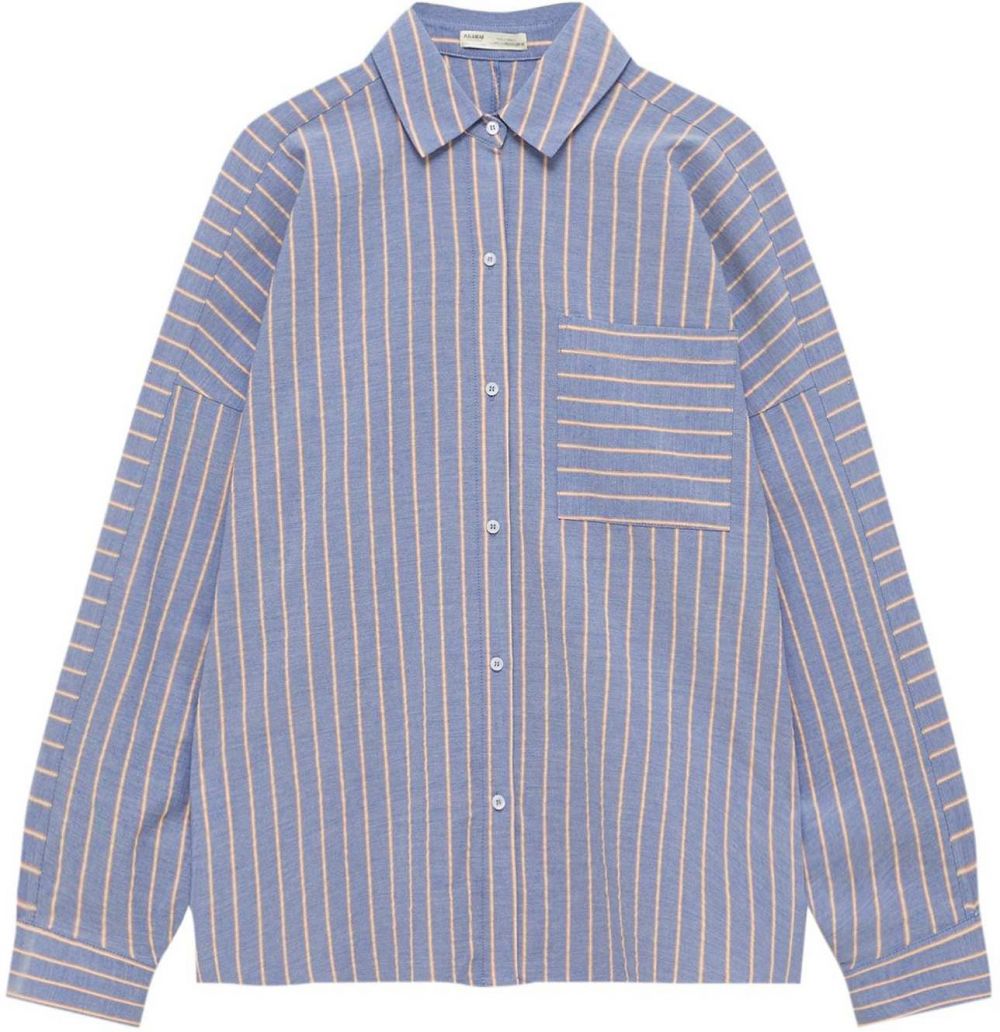 Pull&Bear Blúzka  levanduľová / oranžová / biela