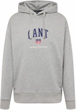 GANT Mikina  námornícka modrá / sivá melírovaná / biela