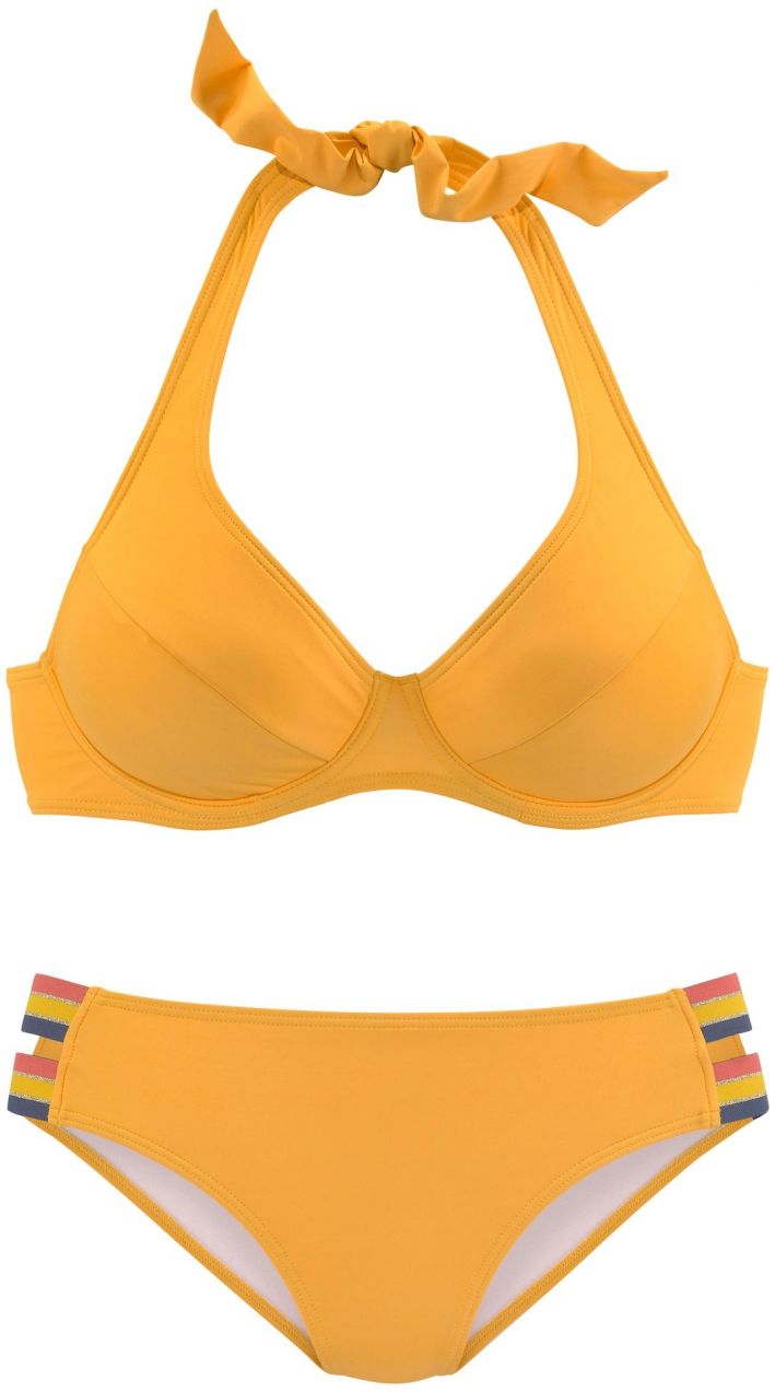 VIVANCE Bikiny  tmavomodrá / žltá / červená / strieborná