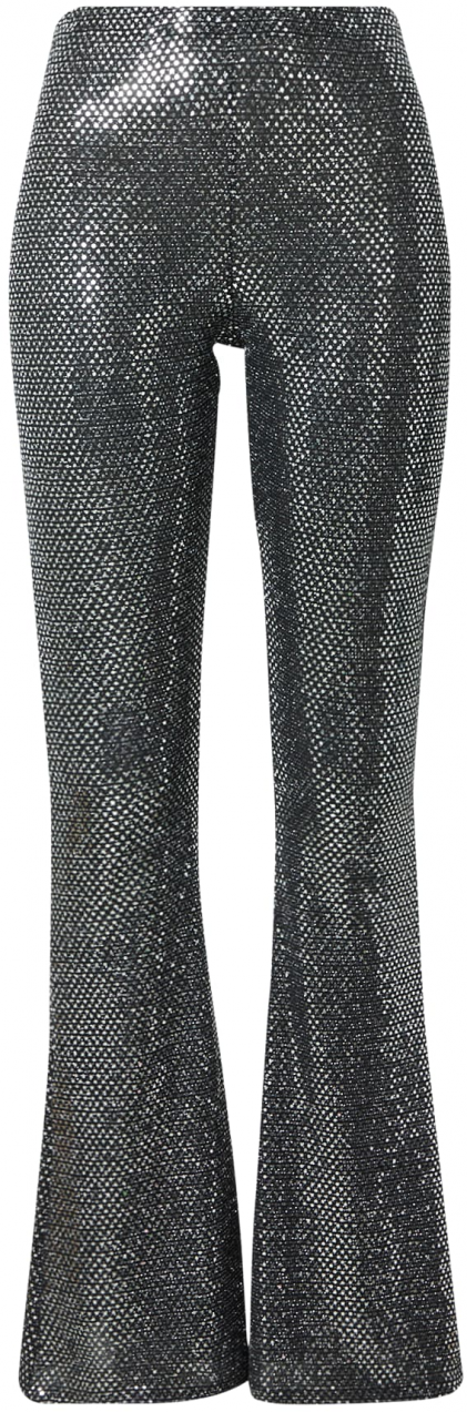 Nasty Gal Nohavice  čierna / strieborná