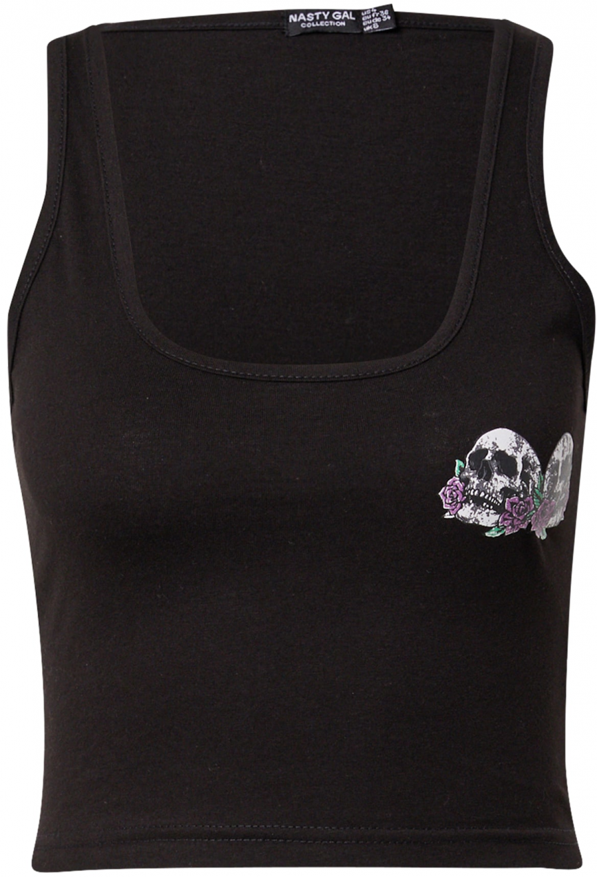 Nasty Gal Top  zelená / orchideová / čierna / biela
