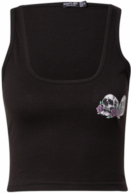 Nasty Gal Top  zelená / orchideová / čierna / biela