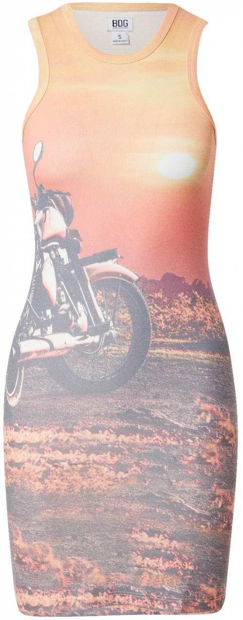 BDG Urban Outfitters Šaty  oranžová / čierna / biela