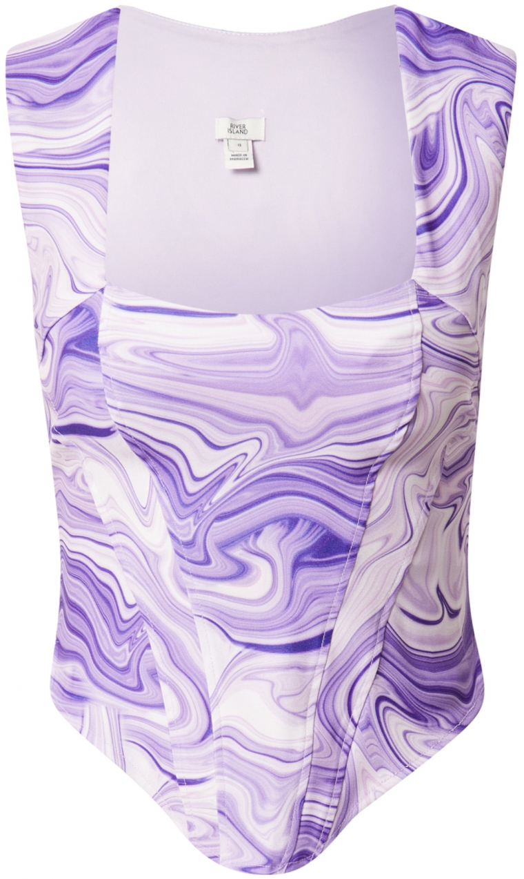 River Island Top  fialová / svetlofialová / biela