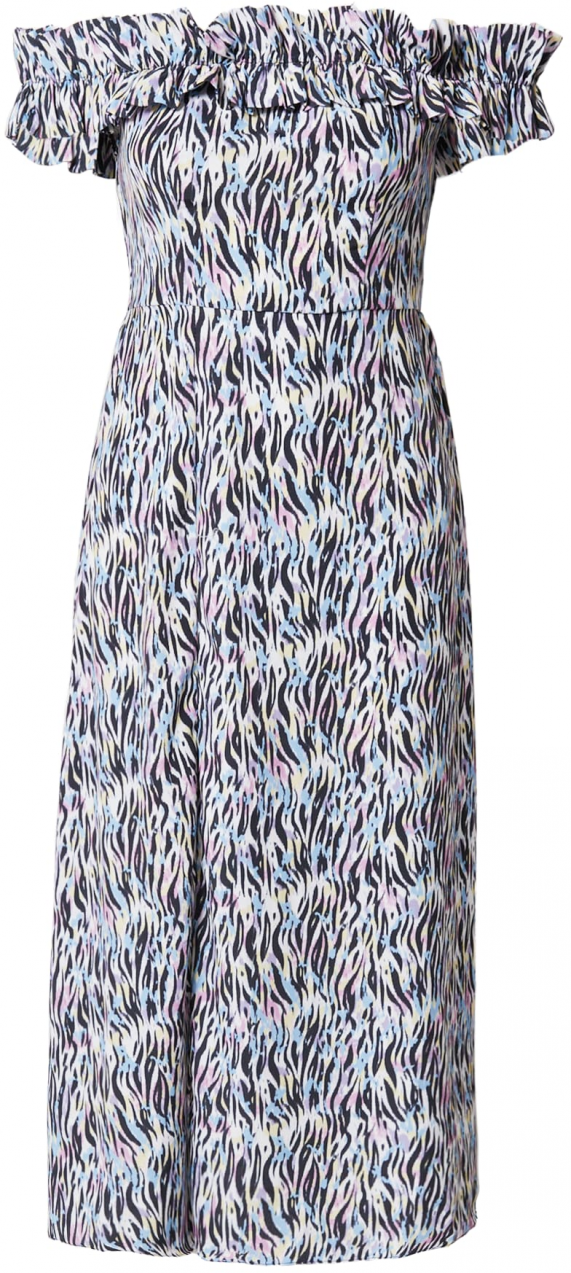River Island Šaty 'BARDOT'  pastelovo modrá / pastelovo žltá / pastelovo ružová / čierna / biela