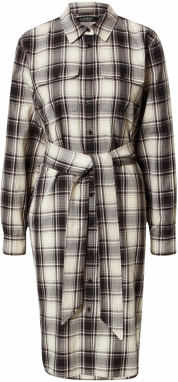 Lauren Ralph Lauren Košeľové šaty 'HALI'  sivá / čierna / biela ako vlna
