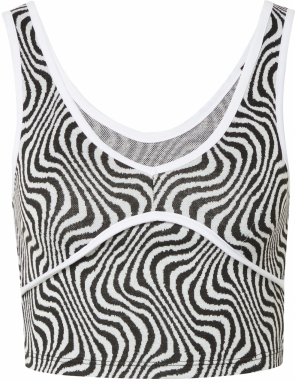 Nasty Gal Top  svetlosivá / čierna / biela