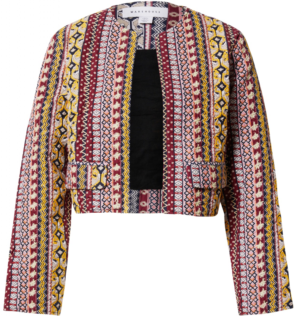 Warehouse Prechodná bunda  tmavomodrá / žltá / červená / biela