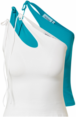 WEEKDAY Top 'Michelle'  modrozelená / biela