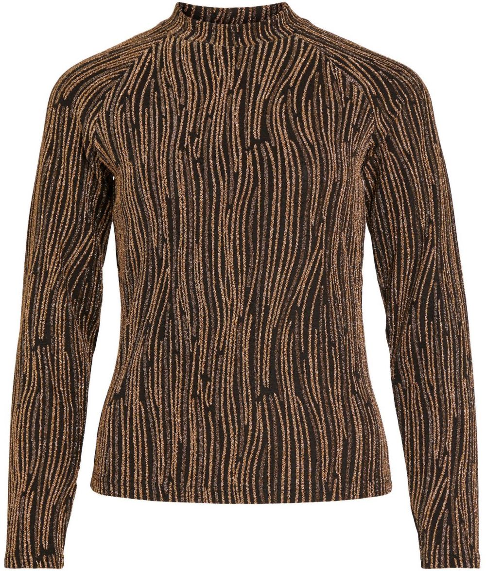 VILA Tričko 'Maze'  medená / ružové zlato / čierna