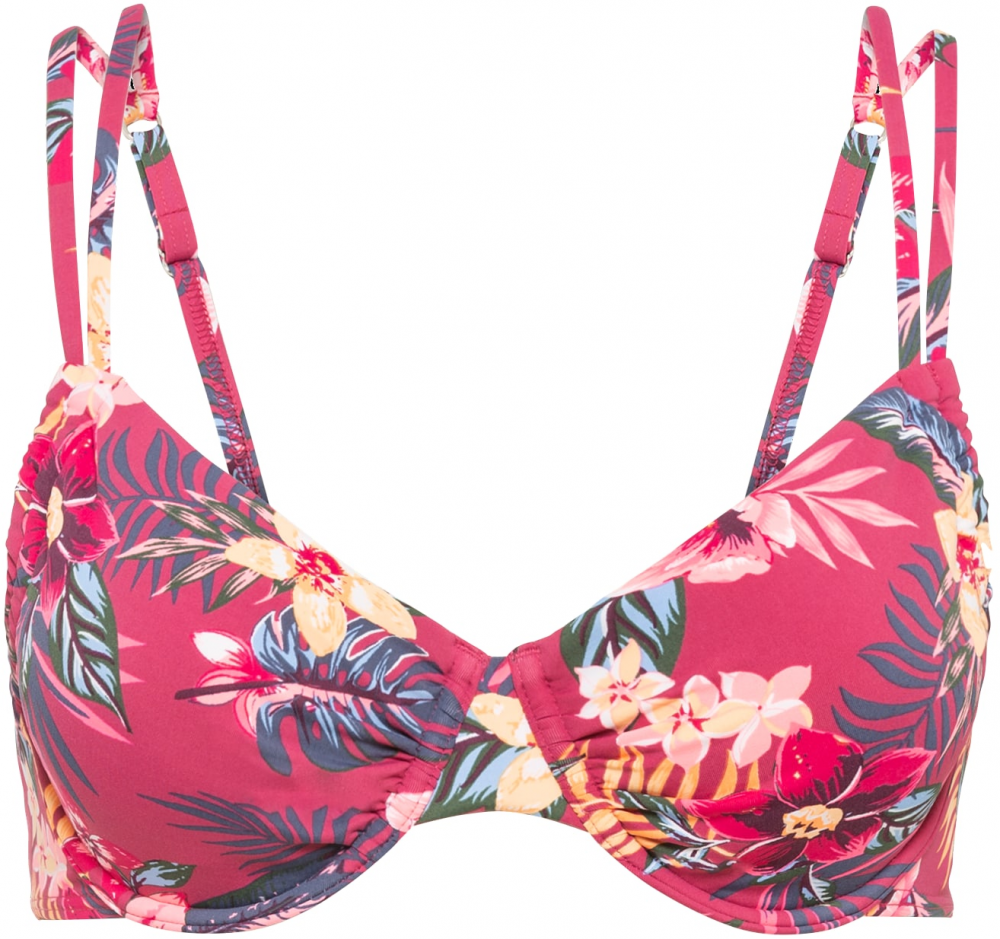 s.Oliver Bikinový top 'Larika'  béžová / tmavozelená / oranžová / fuksia
