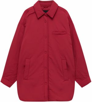 Pull&Bear Prechodná bunda  karmínovo červená