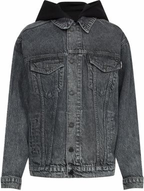 KARL LAGERFELD x CARA DELEVINGNE Prechodná bunda  sivý denim