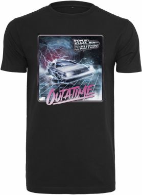 Merchcode Tričko 'Back To The Future Outatime'  svetlomodrá / svetloružová / čierna / biela