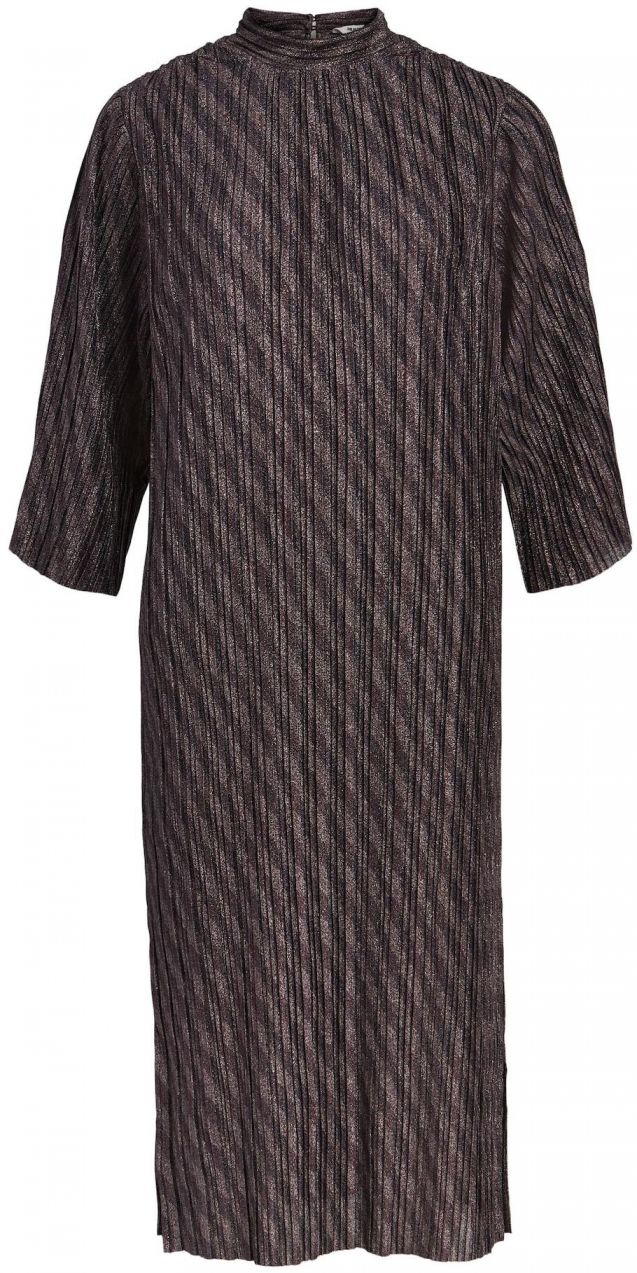 OBJECT Šaty  hrdzavo červená / čierna / strieborná