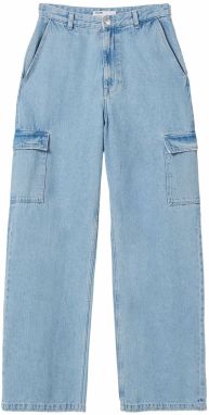 Bershka Rifľové kapsáče  svetlomodrá