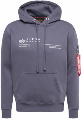 ALPHA INDUSTRIES Mikina  grafitová / svetlosivá / červená