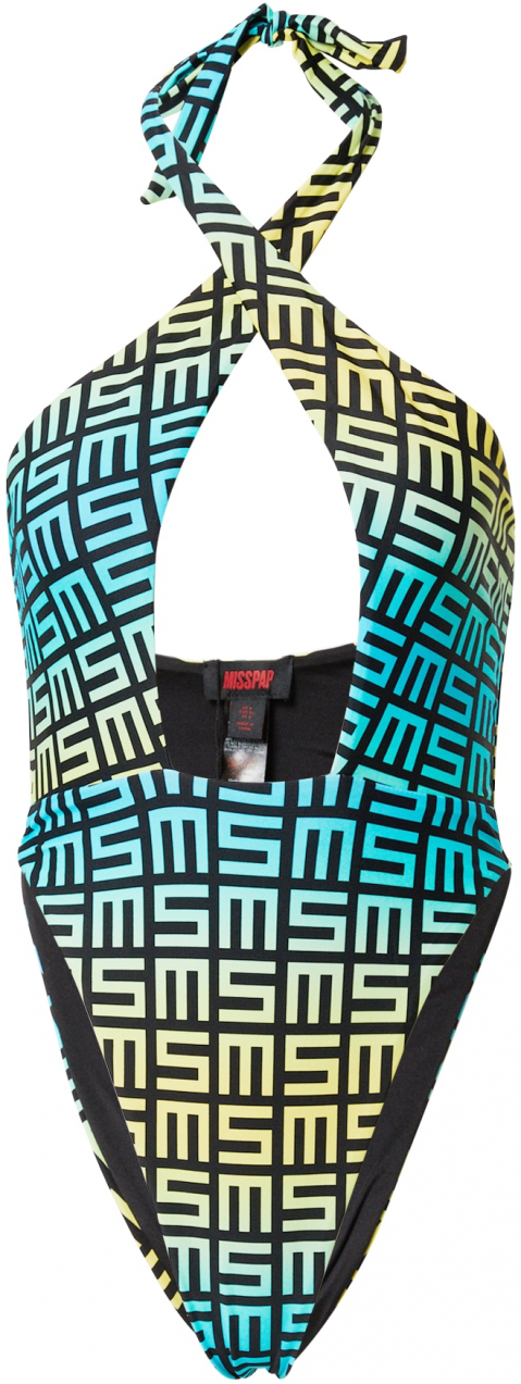 Misspap Jednodielne plavky  vodová / žltá / čierna