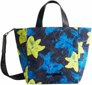 Desigual Shopper  modrá / limetková / čierna