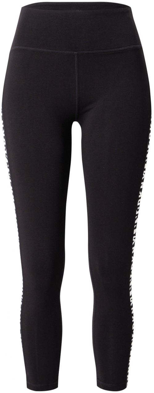 DKNY Performance Športové nohavice  čierna / biela