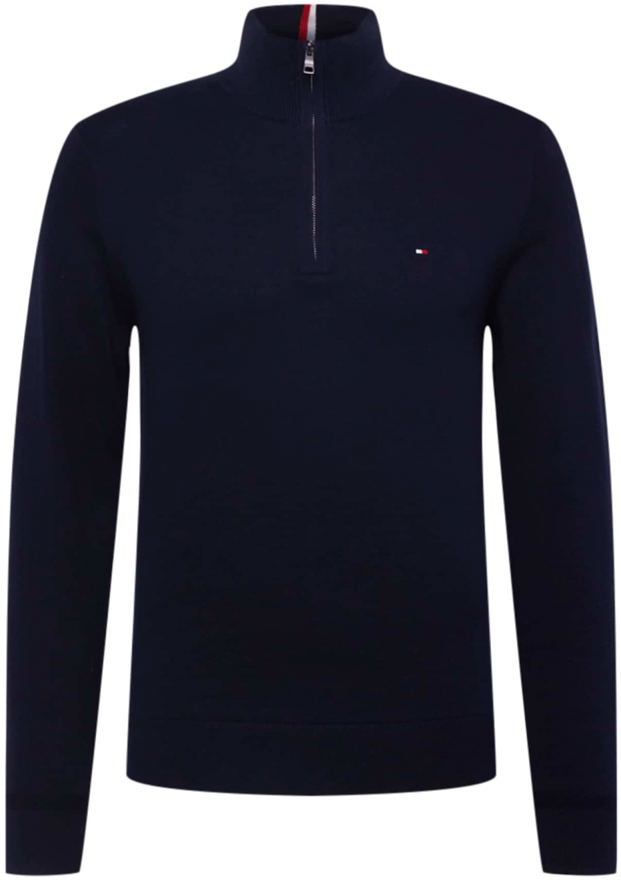 TOMMY HILFIGER Sveter  tmavomodrá / červená / biela