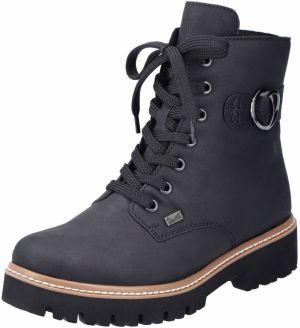 Rieker Šnurovacie členkové čižmy  čierna