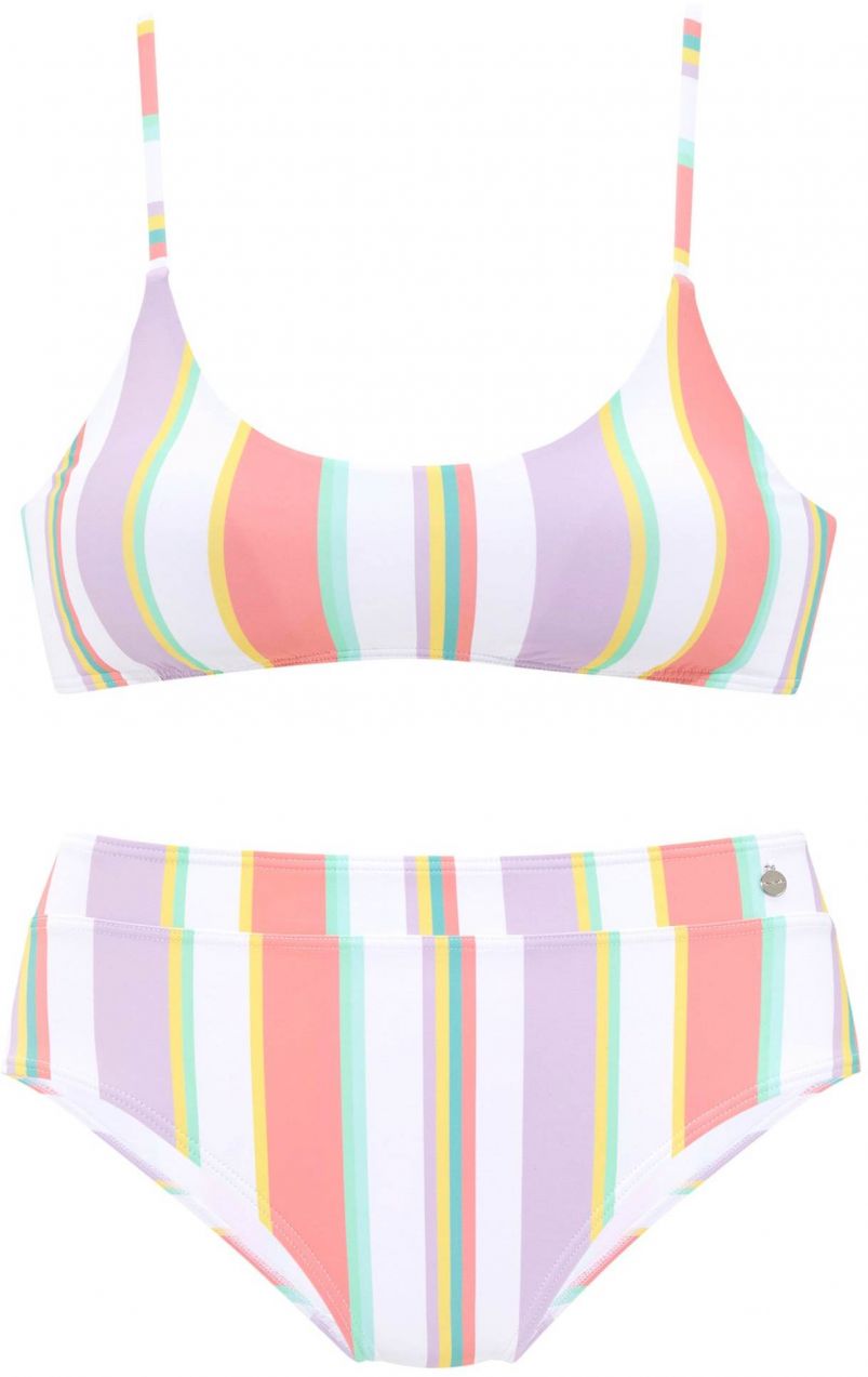 LASCANA Bikiny  svetlozelená / pastelovo fialová / svetlofialová / koralová
