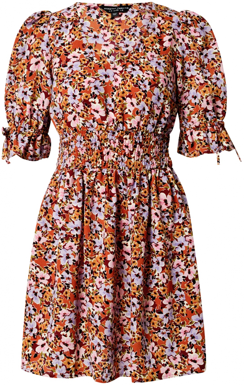 Dorothy Perkins Šaty  karí / olivová / svetlofialová / tmavooranžová
