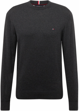 TOMMY HILFIGER Sveter  tmavomodrá / antracitová / jasne červená / biela