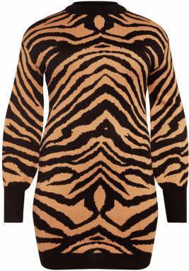 Dorothy Perkins Curve Sveter  karamelová / čierna