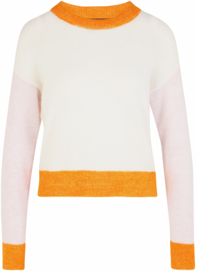 VERO MODA Sveter 'VIGGA'  oranžová / ružová / šedobiela
