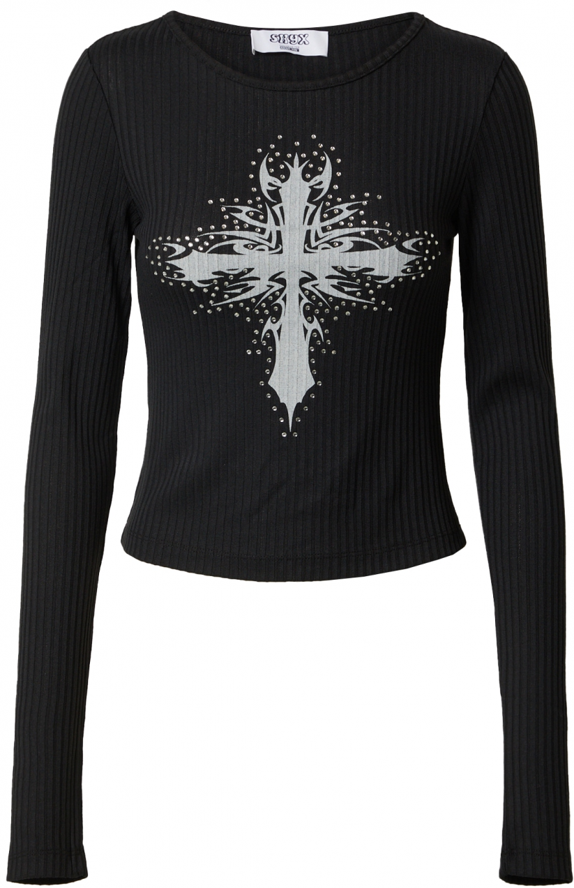 SHYX Tričko 'Dita'  striebornosivá / čierna