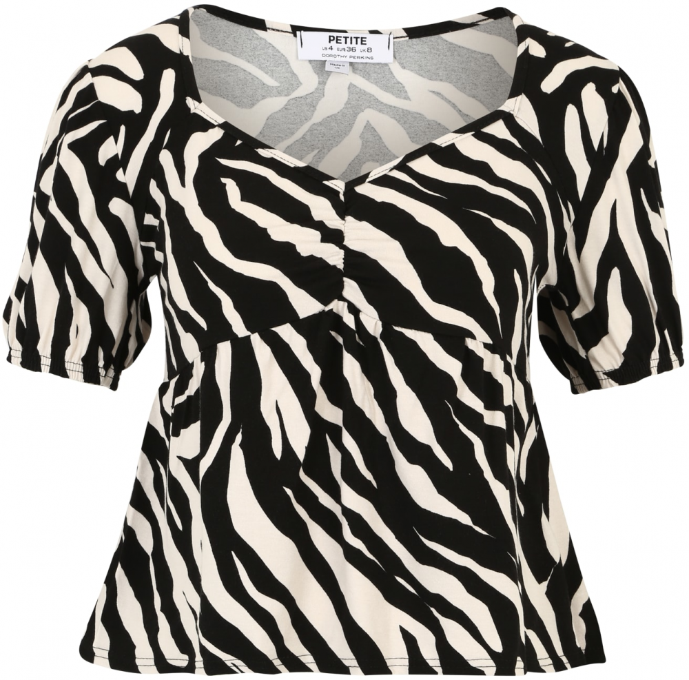 Dorothy Perkins Petite Tričko  čierna / biela
