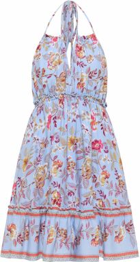 IZIA Letné šaty 'Gaya'  svetlomodrá / medová / svetloružová / burgundská