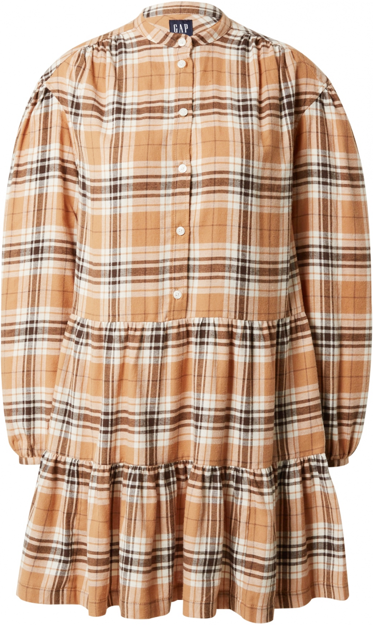 GAP Košeľové šaty  farba ťavej srsti / čierna / biela