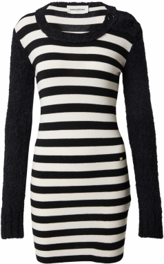 Sonia Rykiel Pletené šaty 'JANE'  čierna / biela