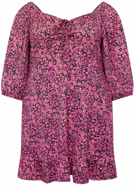 Dorothy Perkins Curve Šaty  zelená / fuksia / svetloružová / čierna