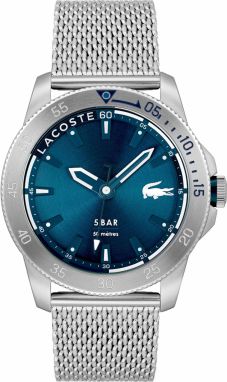 LACOSTE Analógové hodinky  tmavomodrá / strieborná