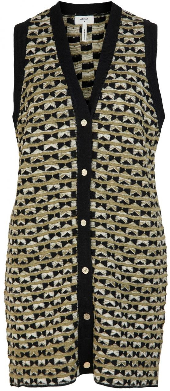 OBJECT Kardigán 'ELLIE'  olivová / čierna / biela