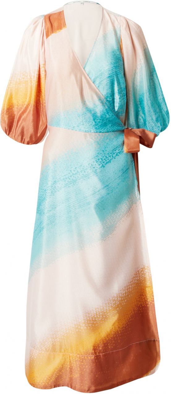 SECOND FEMALE Šaty  krémová / modrozelená / hnedá / karamelová