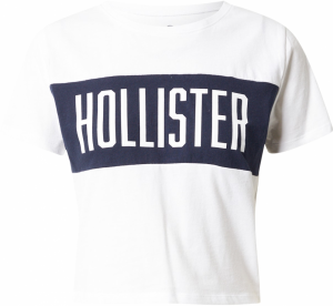 HOLLISTER Tričko  námornícka modrá / biela