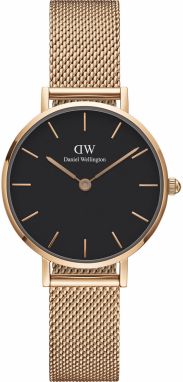Daniel Wellington Analógové hodinky 'Classic Petite 28 Melrose DW00100217'  ružové zlato / čierna