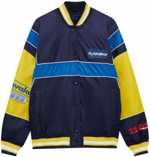 Pull&Bear Prechodná bunda  modrá / námornícka modrá / žltá / biela