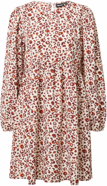 PIECES Šaty 'SABINE'  béžová / hnedá / pueblo / biela