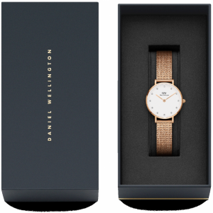 Daniel Wellington Analógové hodinky 'Melrose'  ružové zlato / biela