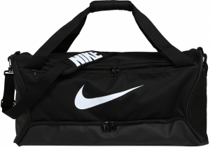 NIKE Športová taška 'Brasilia 9.5'  čierna / biela